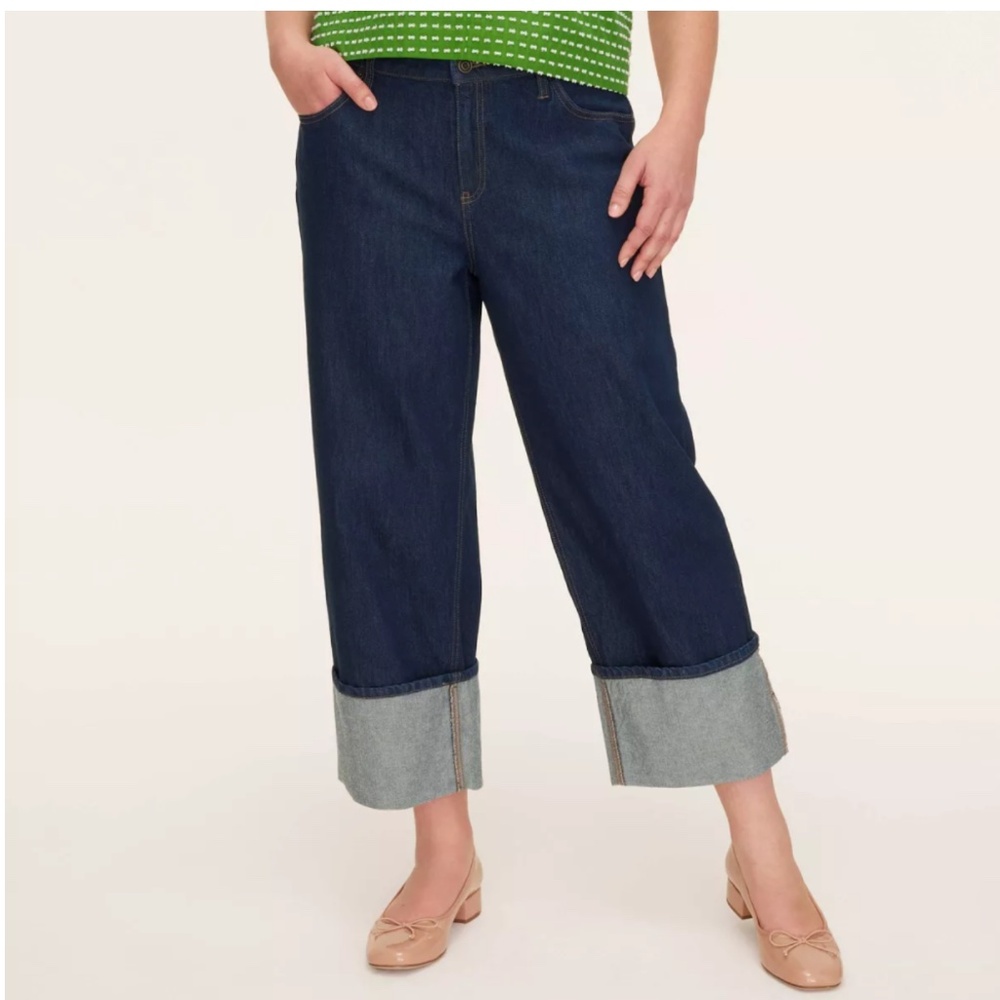 Clearance-High-Rise Straight Leg Wide Cuff Jeans - kate spade new york x Target